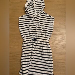 GAP Navy and White Striped Hooded Cover up
